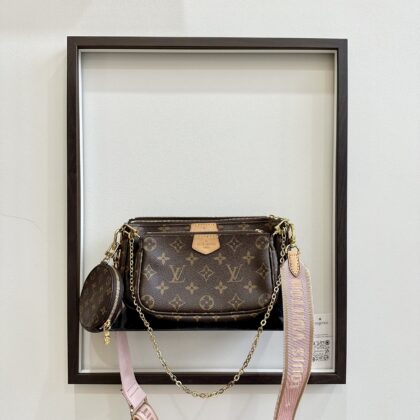 LV Multipochette Accessories Monogram (Pink) GHW