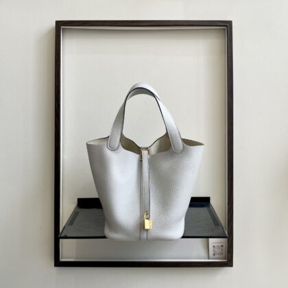 Hermes Picotin 22 Bleu Pale GHW