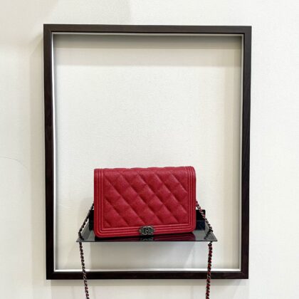 Chanel Red Caviar Boy WOC RHW