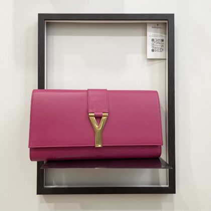 YSL Pink Y Clutch