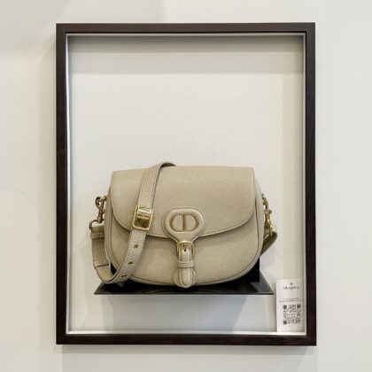 Dior Medium Bobby Beige Grained Leather GHW
