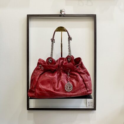 Dior Red Leather Handbag SHW
