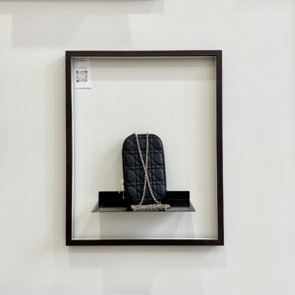 Dior Phone Holder Black Cannage Lambskin GHW