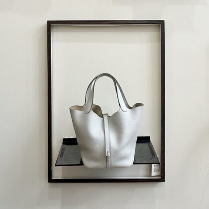 Hermes Picotin 22 Bleu Pale Clemence PHW