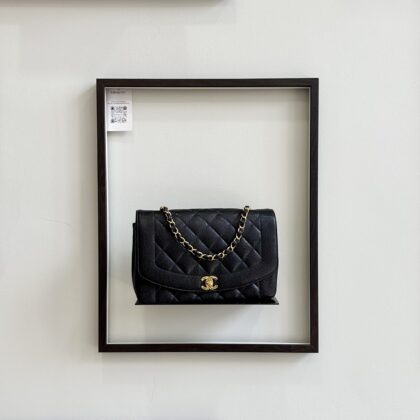Chanel Vintage Medium Diana Black Caviar 24K GHW