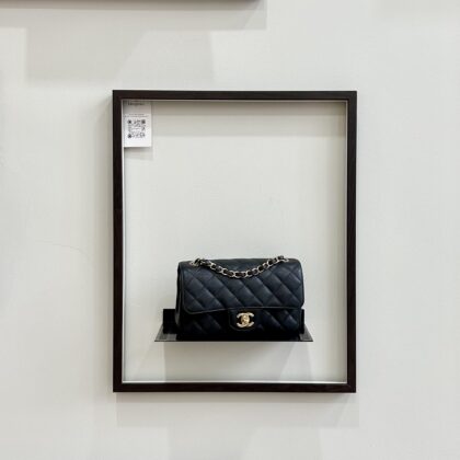 Chanel Black Caviar Mini Rect LGHW