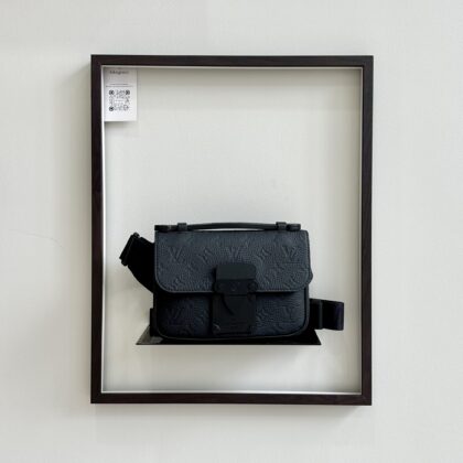 LV S Lock Sling Bag in Black Empreinte