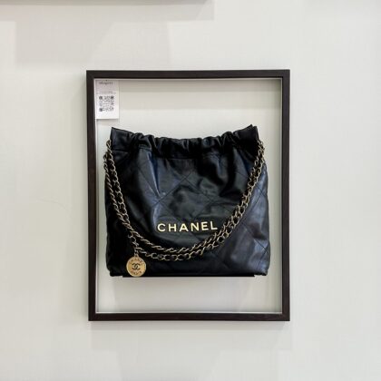 Chanel C22 Small Black Calfskin GHW