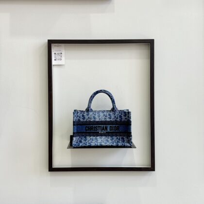 Dior Mini Book Tote Denim Oblique Jacquard GHW