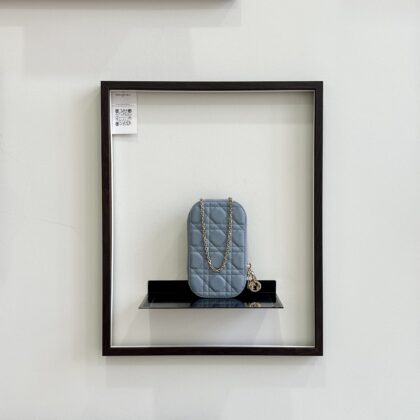 Dior Phone Holder Cloud Blue Cannage Lambskin GHW