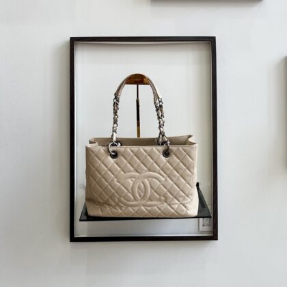 Chanel GST Light Beige Caviar RHW