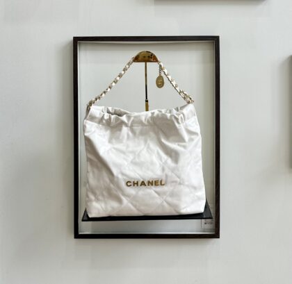 Chanel Medium C22 White Calfskin GHW
