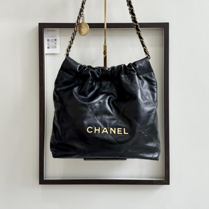 Chanel C22 Small Black Calfskin GHW