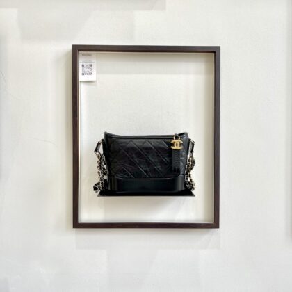 Chanel Small Gabrielle Black Aged Calfskin GHW