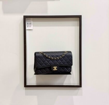 Chanel Vintage Medium CF Black Caviar GHW 24K GHW