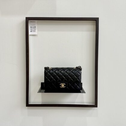 Chanel Mini Rectangular Black Lambskin LGHW