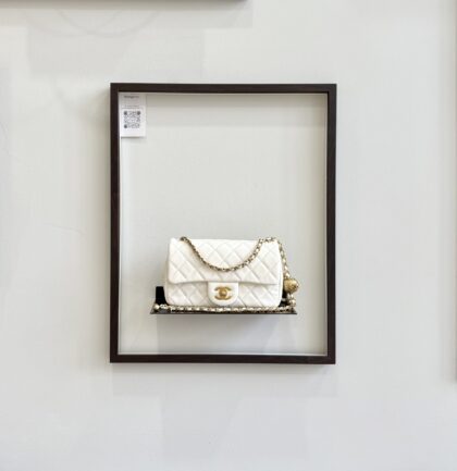 Chanel Pearl Crush Mini Rect Cream White GHW