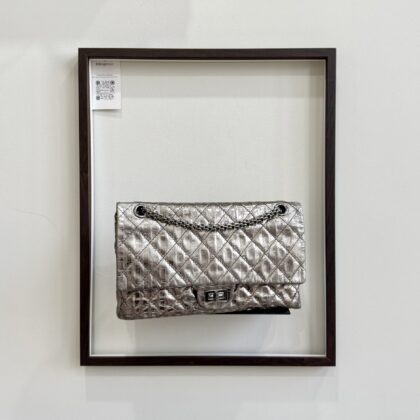 Chanel Reissue 2.55 Double Flap Metallic Silver Calfskin RHW
