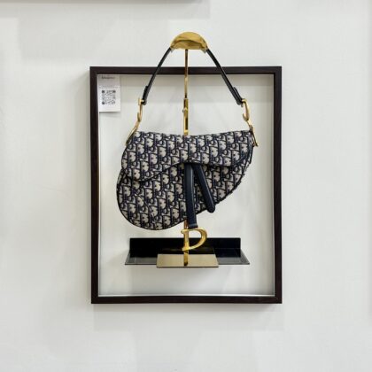 Dior Medium Saddle With Strap Oblique Jacquard GHW