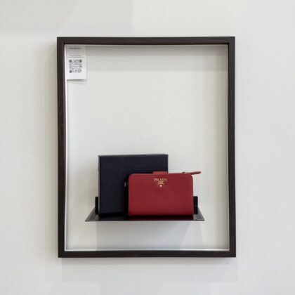 Prada Compact Wallet Red Saffiano Leather GHW