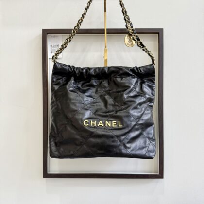 Chanel C22 Small Black Calfskin GHW