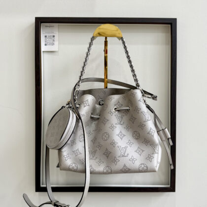 LV Bella Mahina 2way Bucket Perforated Monogram Gris Souris Leather SHW