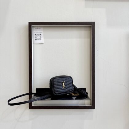 YSL Mini Lou Black Grained Leather GHW