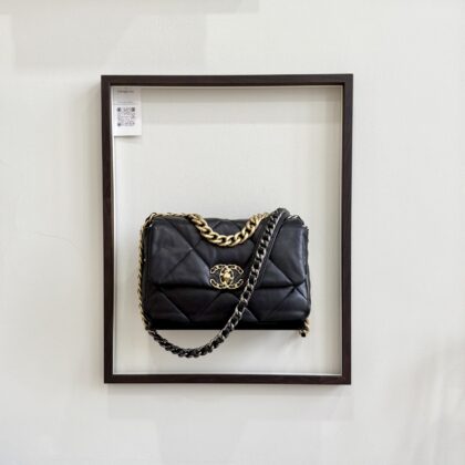 Chanel C19 Small Black Lambskin GHW