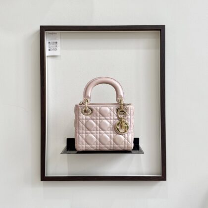 Dior Lady D Mini Pearlescent Pink Lambskin GHW