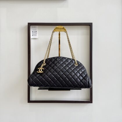 Chanel Mademoiselle Black Wrinkled Calfskin 33cm GHW