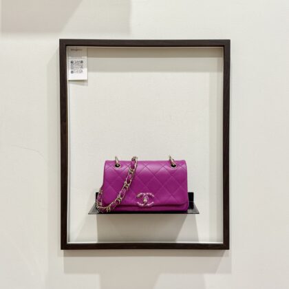 Chanel Mini Coco Mark Flap Purple Lambskin LGHW