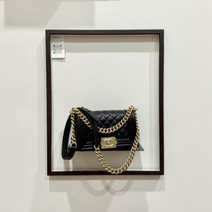 Chanel Small Boy Black Caviar GHW