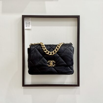 Chanel C19 Medium Black Goatskin GHW