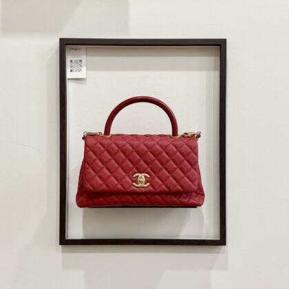 Chanel Medium Coco Handle Red Caviar Aged GHW