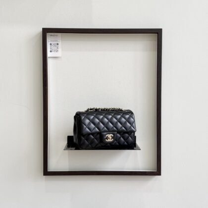 Chanel Mini Rectangular Black Lambskin GHW