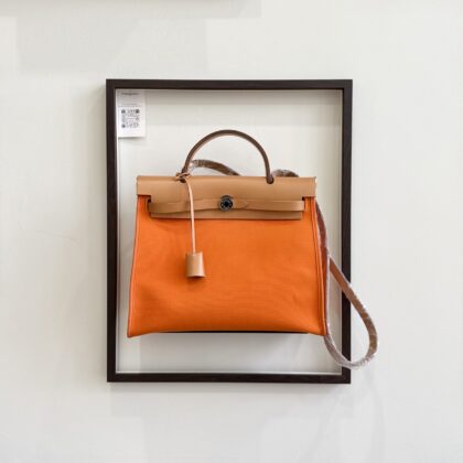 Hermes Herbag 31 Orange Minium Canvas PHW