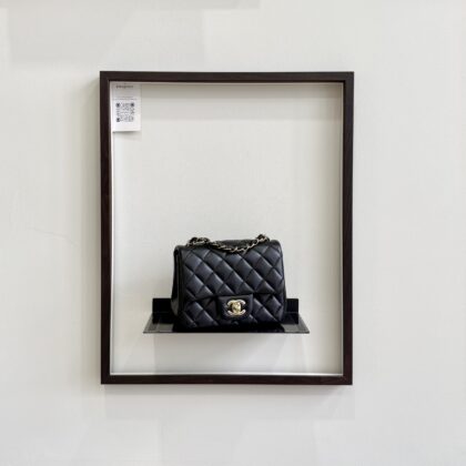 Chanel Mini Square Black Lambskin LGHW