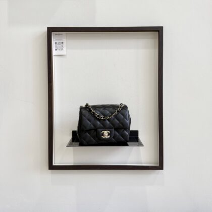 Chanel Mini Square Black Lambskin LGHW