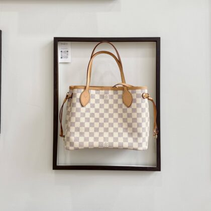 LV Neverfull PM Damier Azur Canvas GHW With Pouch
