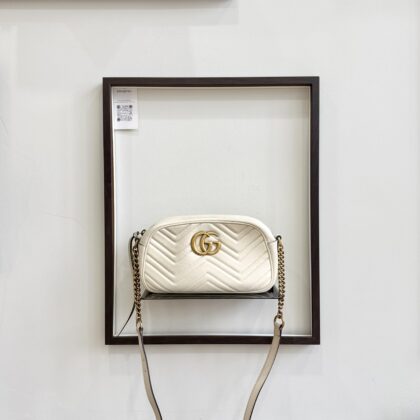 Gucci Marmont Camera Bag White Calfskin GHW