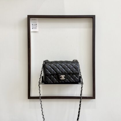 Chanel Mini Rectangular Black Lambskin SHW