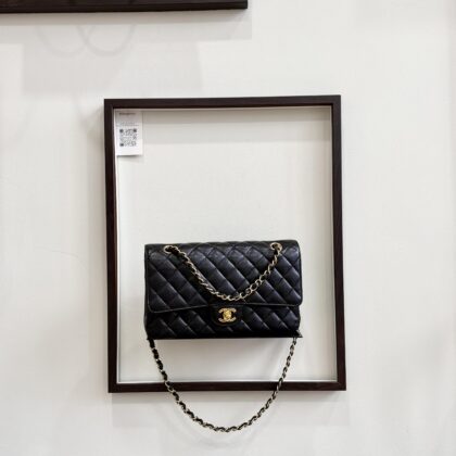 Chanel Medium CF Black Caviar GHW