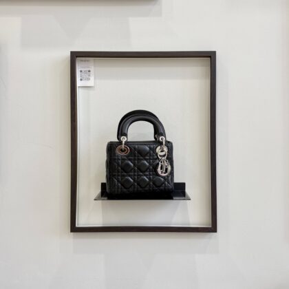Dior Lady D. Mini Black Lambskin SHW