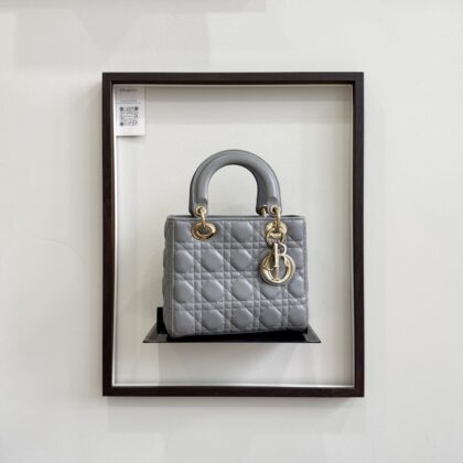 Dior Lady D. Small Grey Lambskin GHW