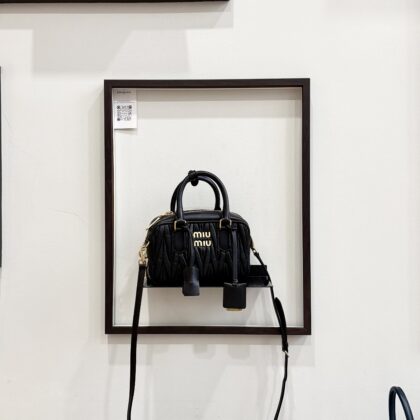 Miu Miu Arcadie Matelasse Nappa Black Leather GHW