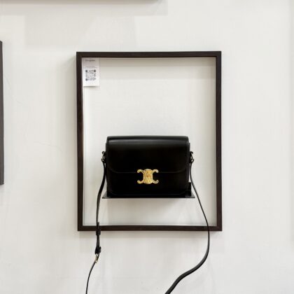 Celine Classic Triomphe Black Shiny Calfskin GHW