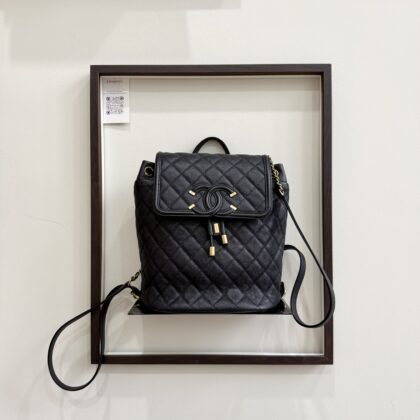 Chanel Filigree Backpack Black Caviar GHW