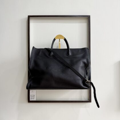 Gucci Large Tote Bag Black Pebbled Leather GHW