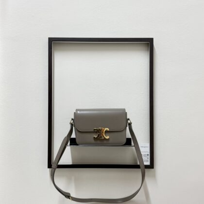 Celine Teen Triomphe Box Grey Shiny Calfskin GHW