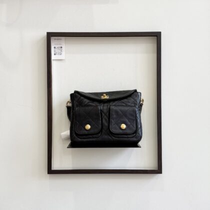 Chanel 25P Hobo Messenger Bag 25cm Black Caviar GHW